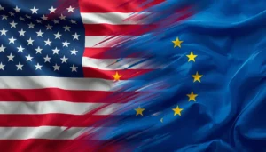 EU USA flag fusion